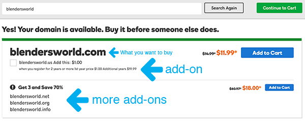 Domain Name Add-ons From GoDaddy