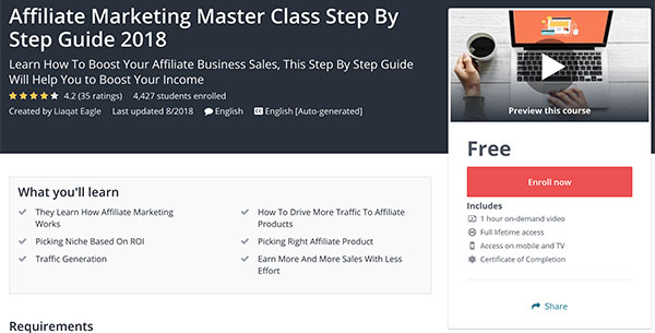 Affiliate Marketing Master Class Step By Step Guide Free Udemy Course