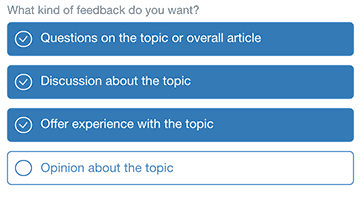 Choose site comments feedback type