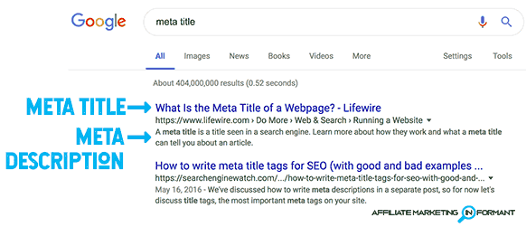 Meta Title and Description Example for SEO Page Optimization