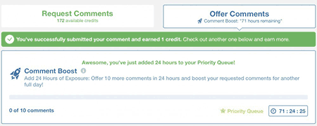 Site Comments priority comment boost