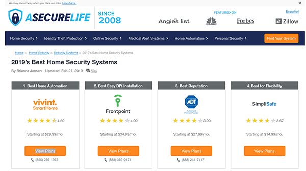best home security website example