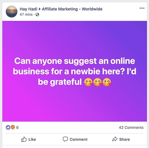 promote affiliate products on Facebook