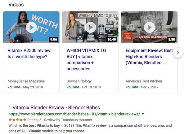 Vitamix review search engine optimization