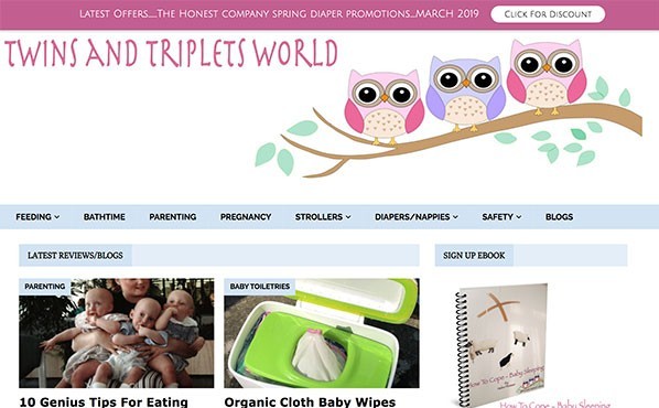 Twins and Triplets World Affiliate website example