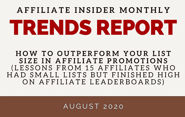 Affiliate Insider Monthly Trends Report August 2020