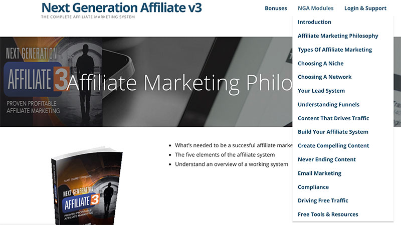 Next Generation Affiliate Review 15 Training Modules