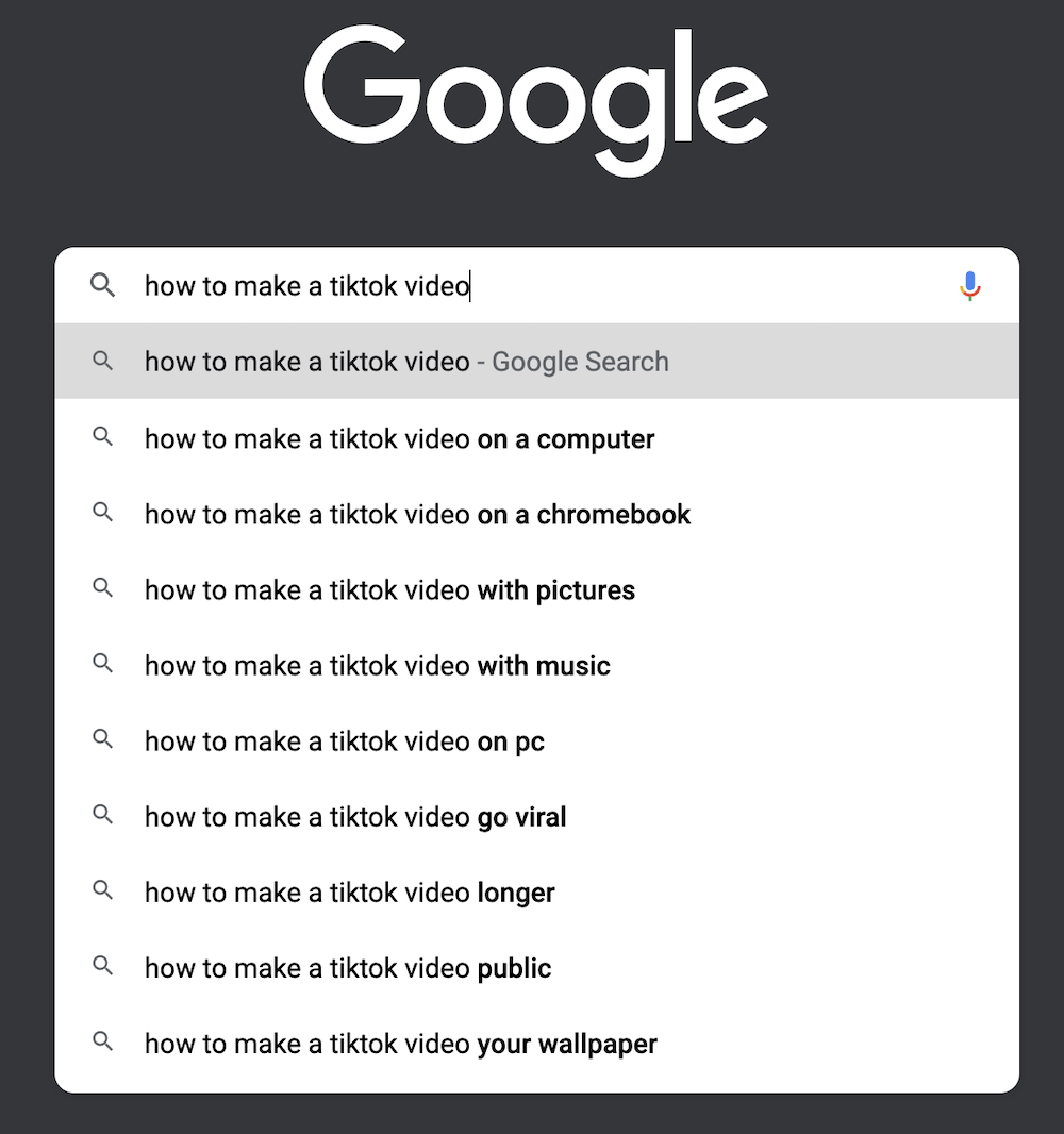 choosing your niche google spacebar search trick